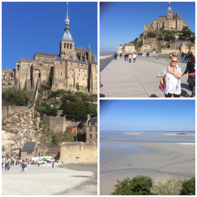Le Mont de St Michel with its mikes and miles of sand